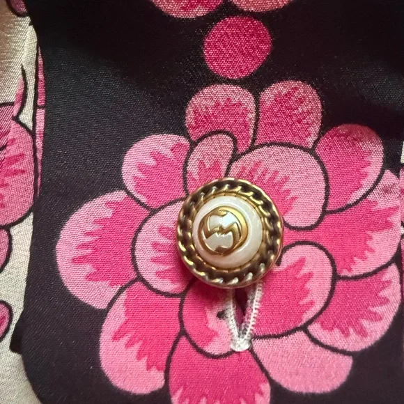 Gucci Pink and Black Floral Long Sleeve Dress - Picture 3 of 5